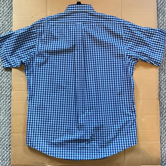 NWOT -Men’s L - Berkley Jensen Wrinkle Free ShortSleeve button down -(BLUE)- - Picture 9 of 11